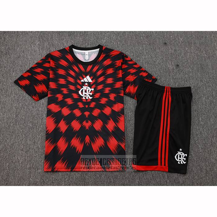 Chandal del Flamengo Manga Corta 2025-2026 Negro Rojo - Pantalon Corto
